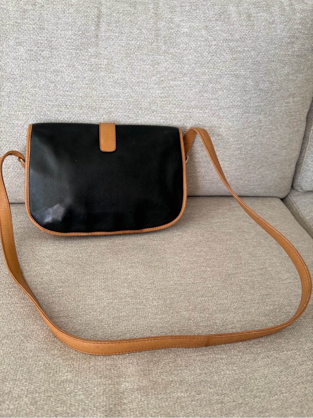 Vintage Celine Leather Crossbody Bag in Black and Tan - Picture 5 of 6